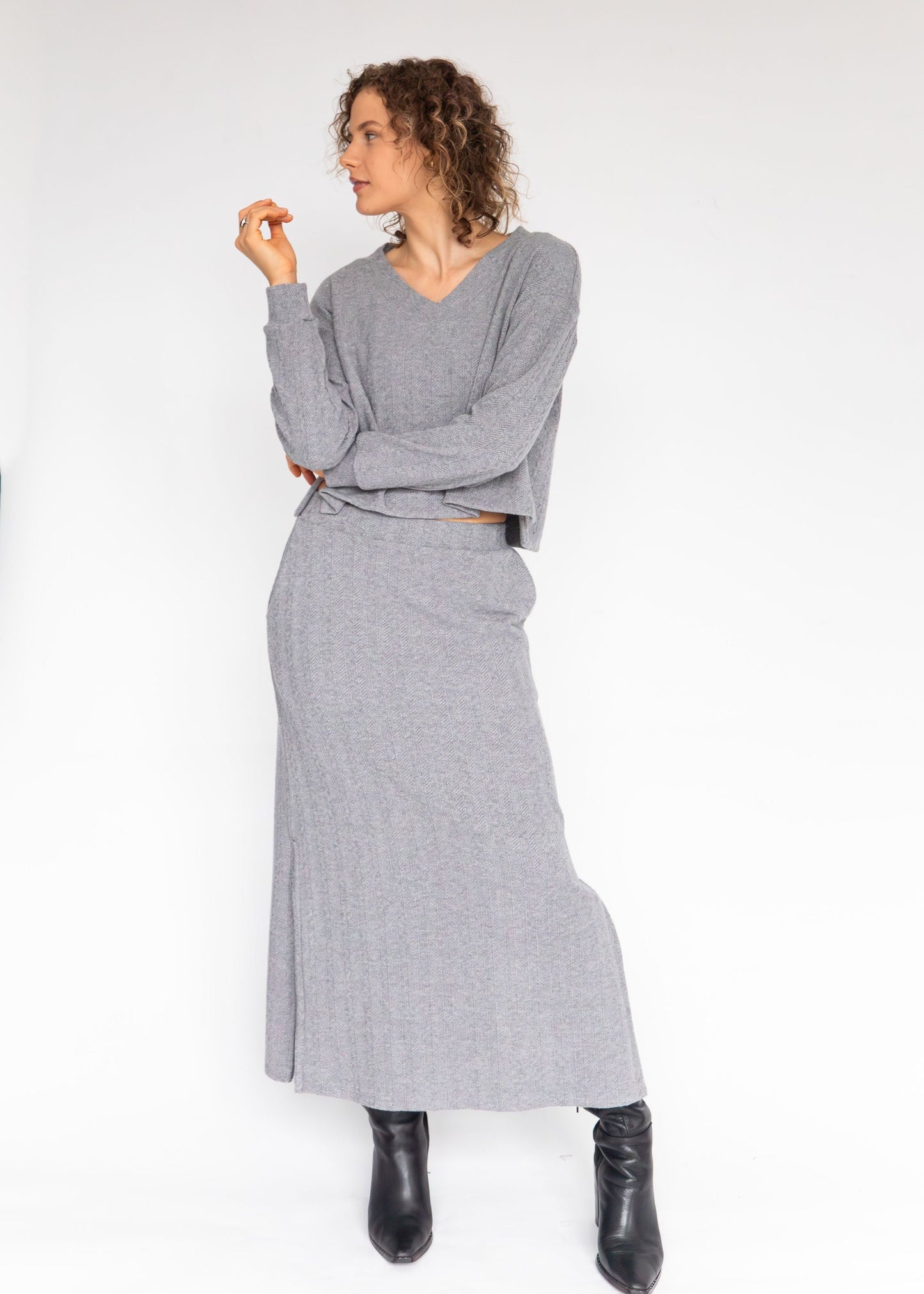 Serenity Top (Grey Knitted Fabric)