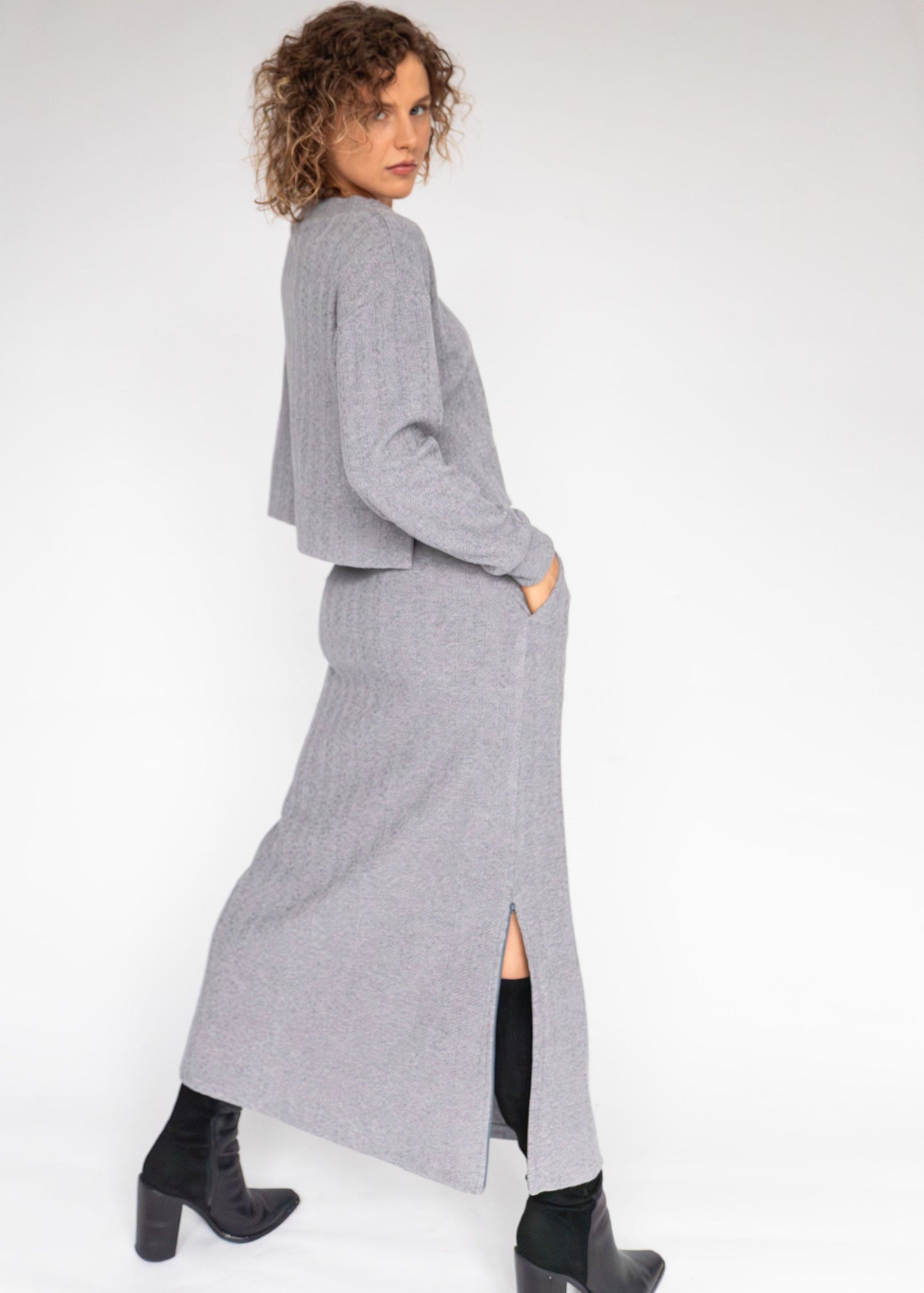 Serenity Top (Grey Knitted Fabric)